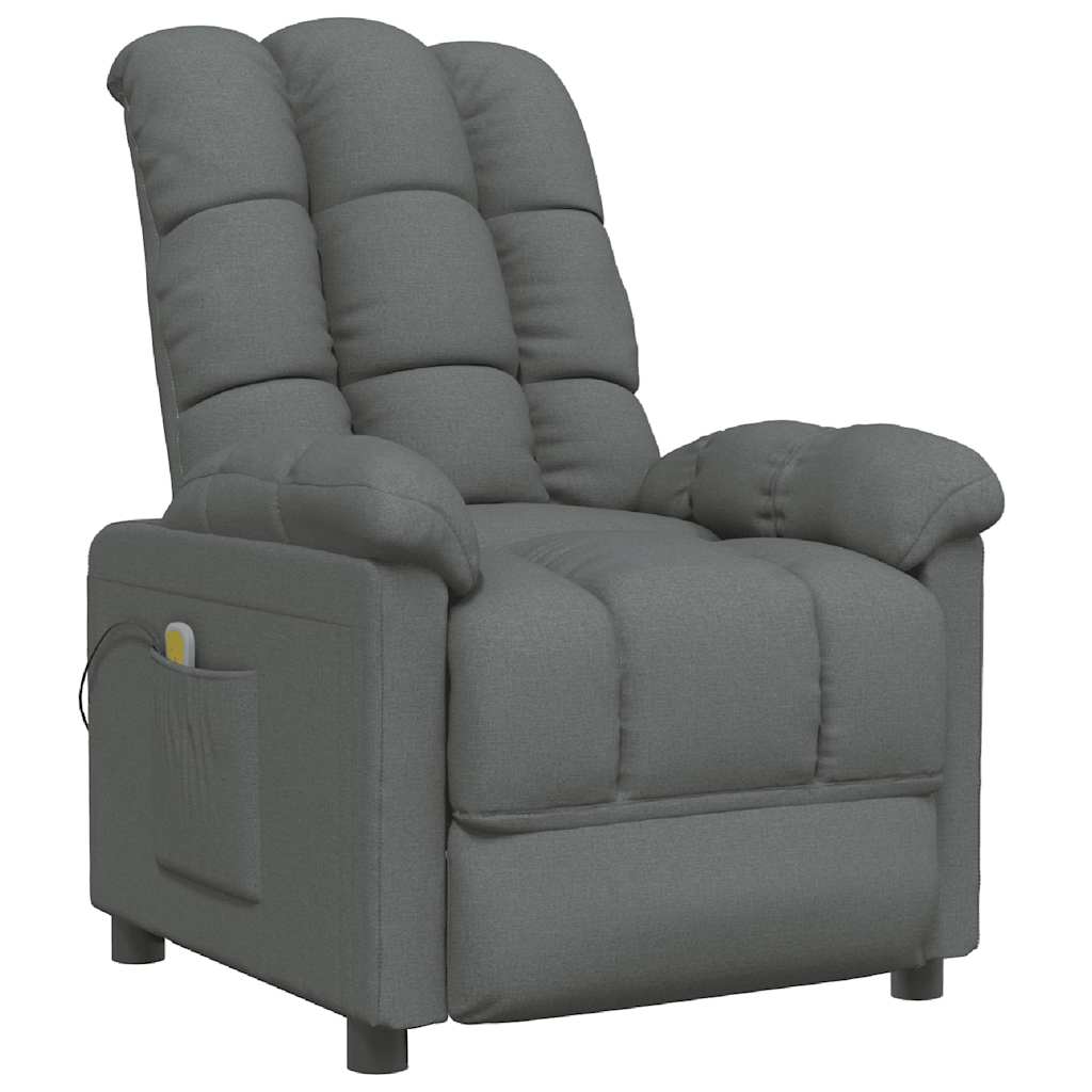 Massagesessel Hellgrau Stoff