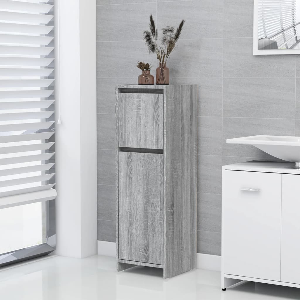 Badezimmerschrank Weiß 30x30x95 cm Holzwerkstoff