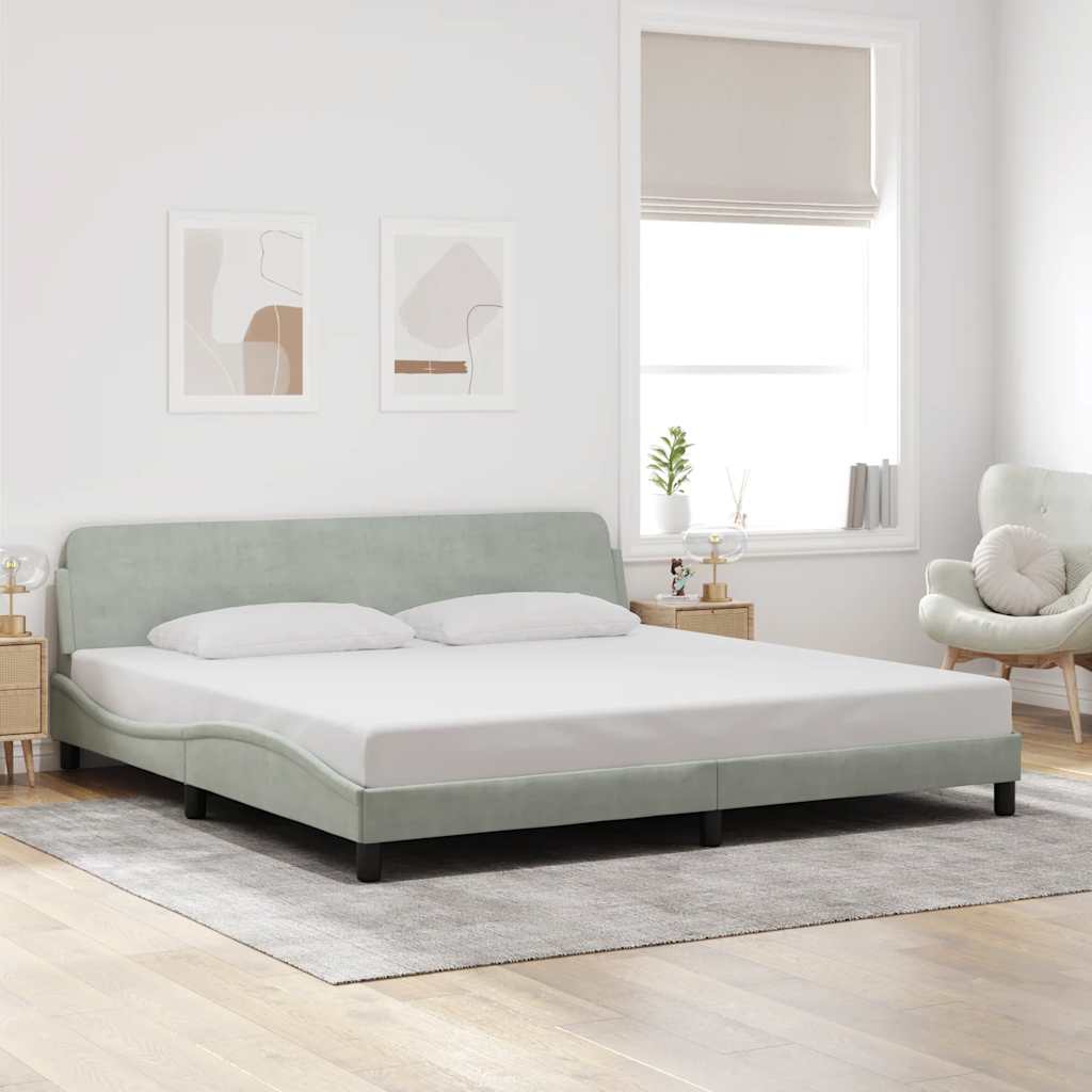 Bettgestell "Dover" Hellgrau 80x200 cm Samt