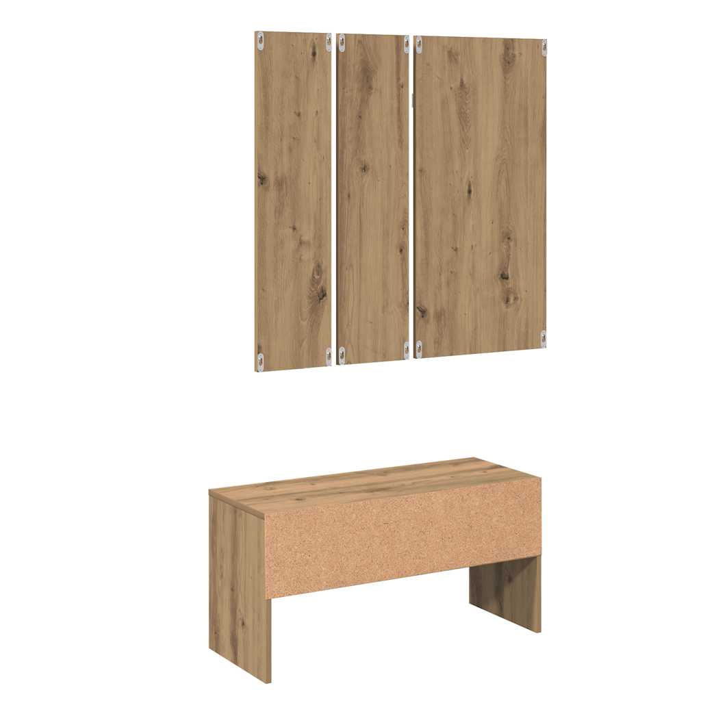 Garderoben-Set Weiß Holzwerkstoff