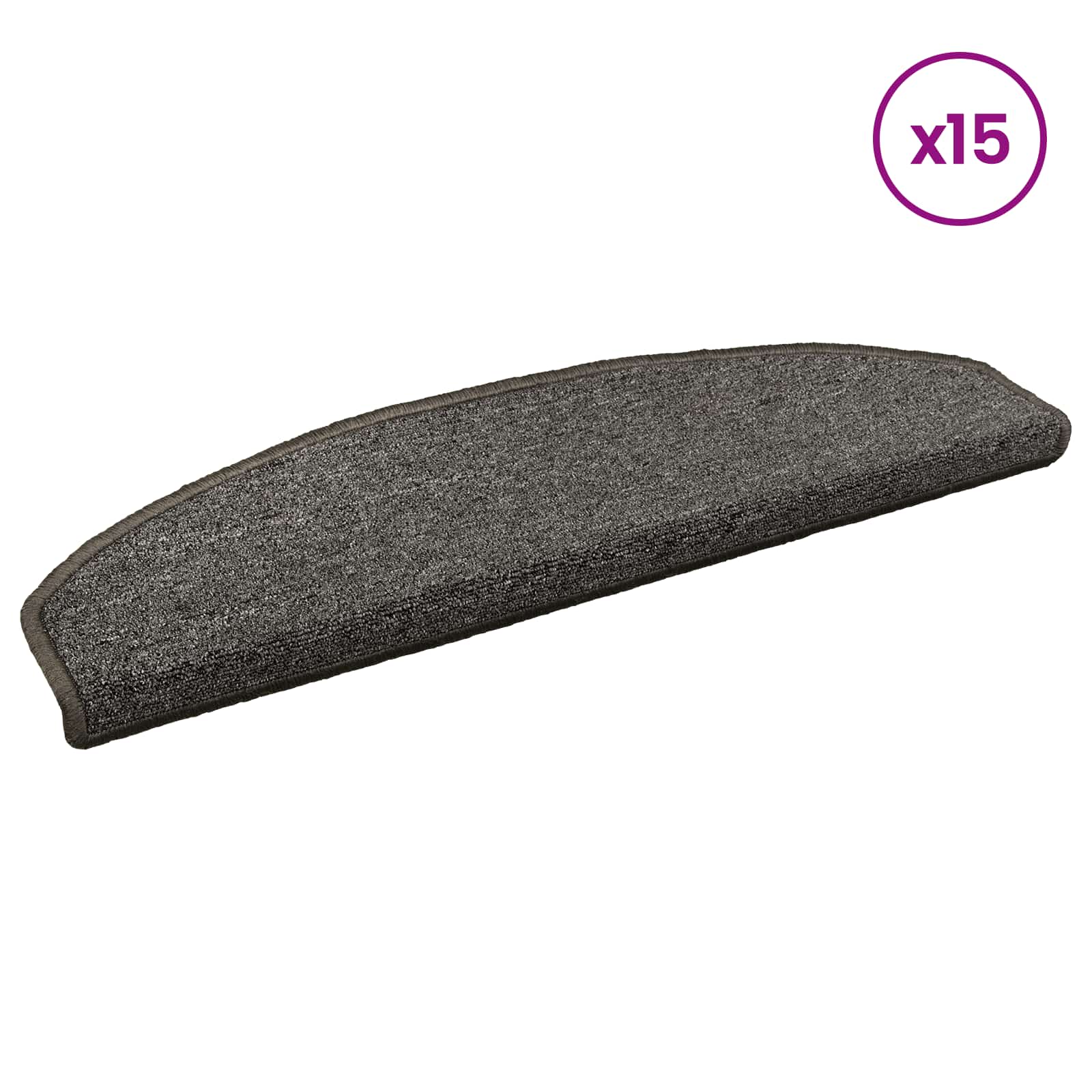 Stufenmatten 15 Stk. 56x17x3 cm Anthrazit Halbrund