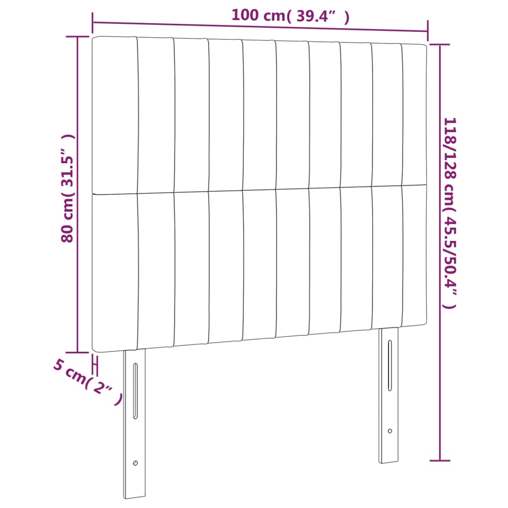 Kopfteil Hellgrau 80x5x118/128 cm Samt