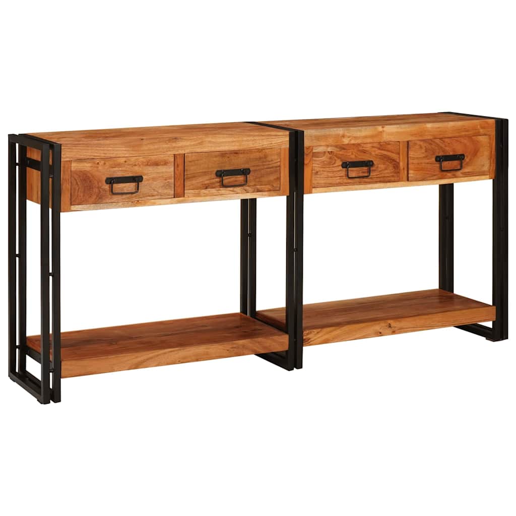 Konsolen-Tische 2 pcs Braun 161 x 33 x 75 cm Massivholz Mango