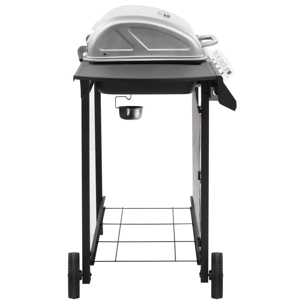Gasgrill mit 4 Flammen Schwarz und Silbern