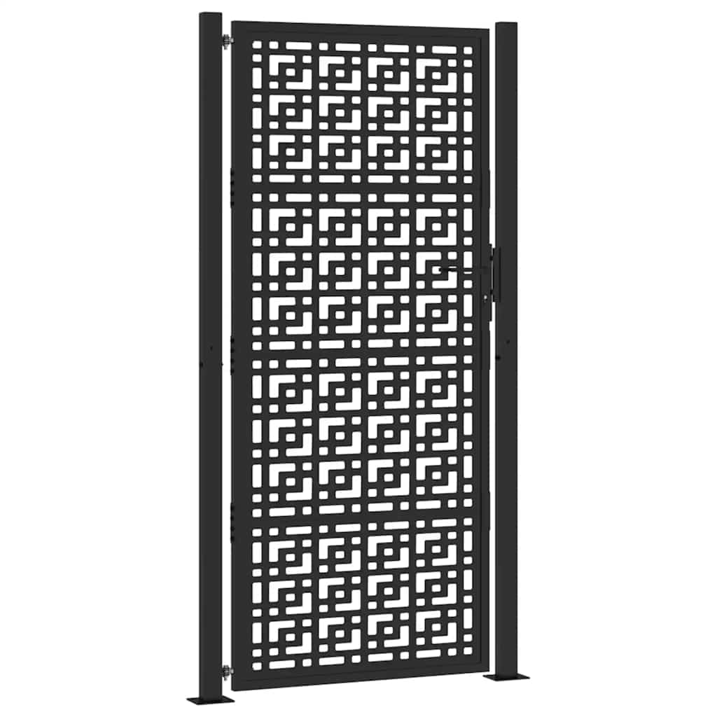 Gartentor Schwarz 100x100 cm Stahl Lichtdesign