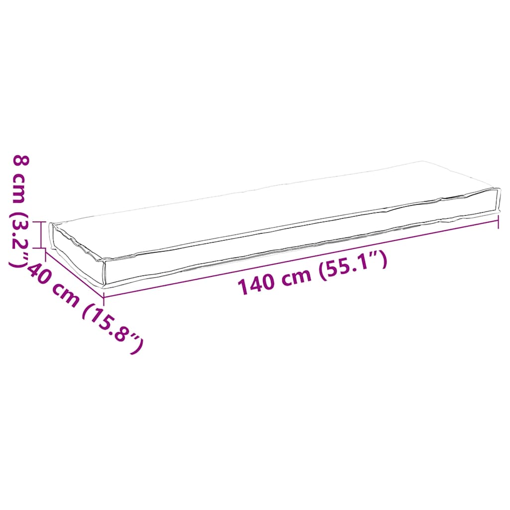 Kissen Anthrazit 140 x 40 x 8 cm Oxford-Stoff