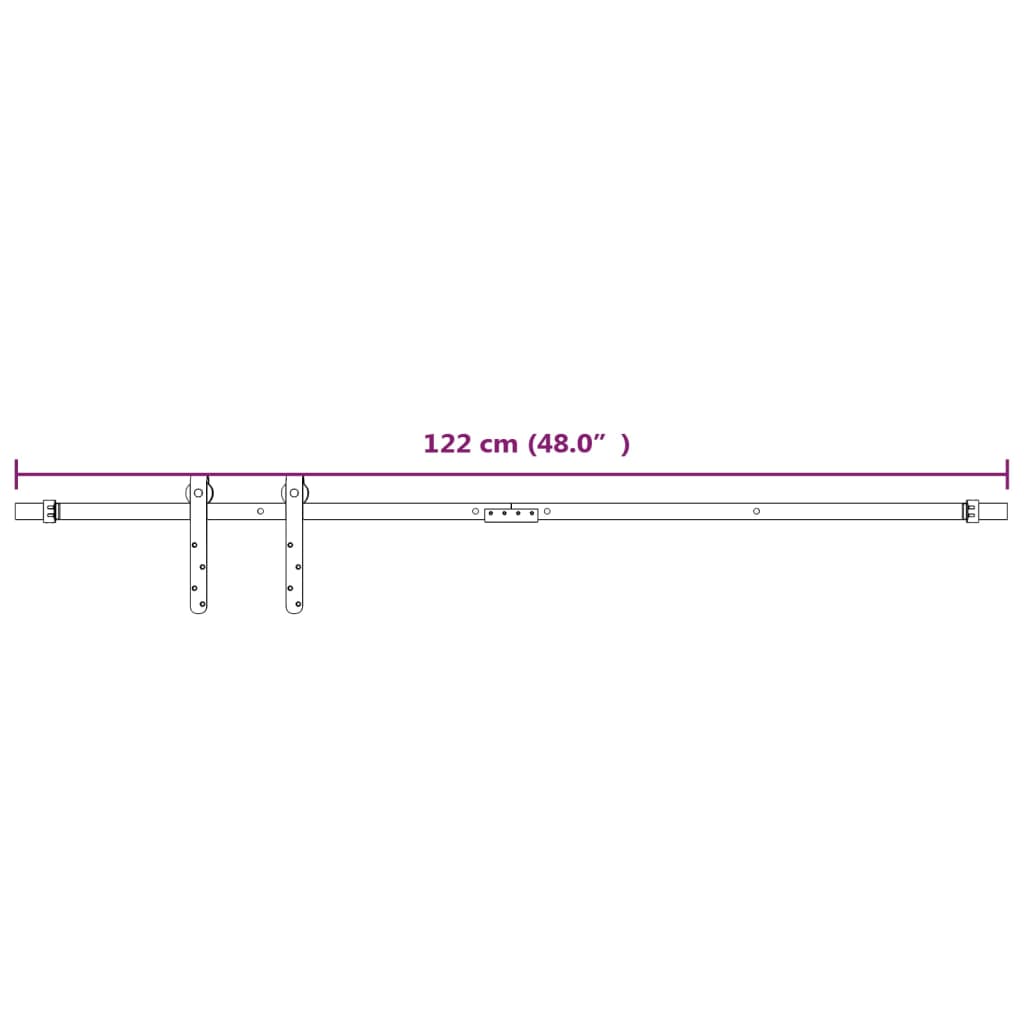 Mini Schiebetürbeschlag Set für Schranktüren Carbonstahl 152 cm