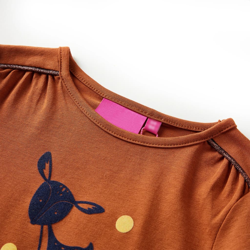 Kinder-Langarmshirt Cognac 128