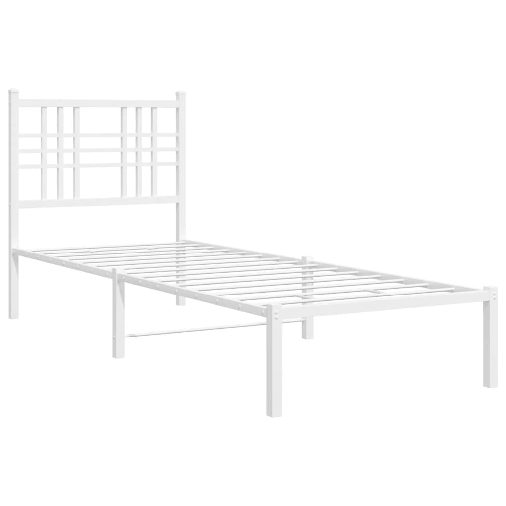 Bettgestell mit Kopf- und Fußteil Metall Schwarz 90x200 cm