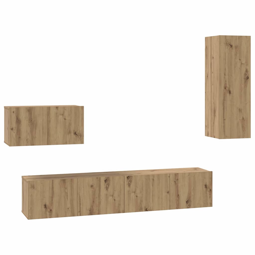 4-tlg. TV-Schrank-Set Sonoma-Eiche Holzwerkstoff