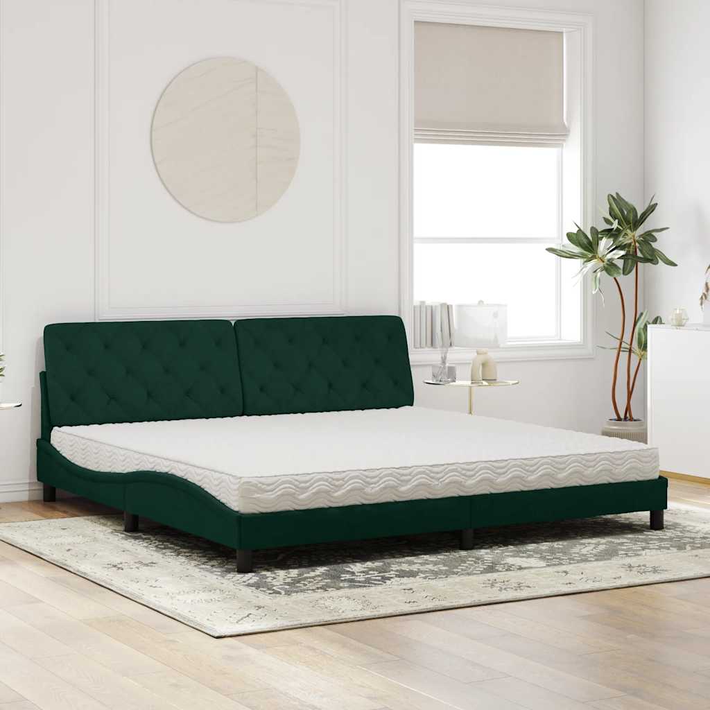 Bett mit Matratze Hellgrau 80x200 cm Samt