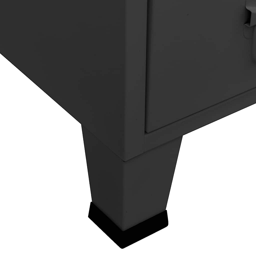 Kleiderschrank Metall Industrie-Stil 67 x 35 x 107 cm Schwarz