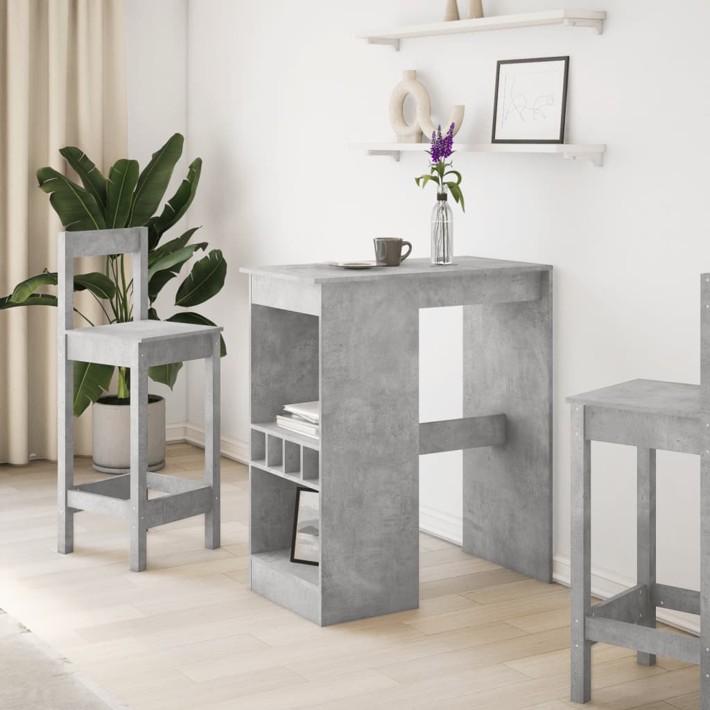 Bartisch mit Regal Schwarz Eichen-Optik 90 x 47,5 x 103,5 cm