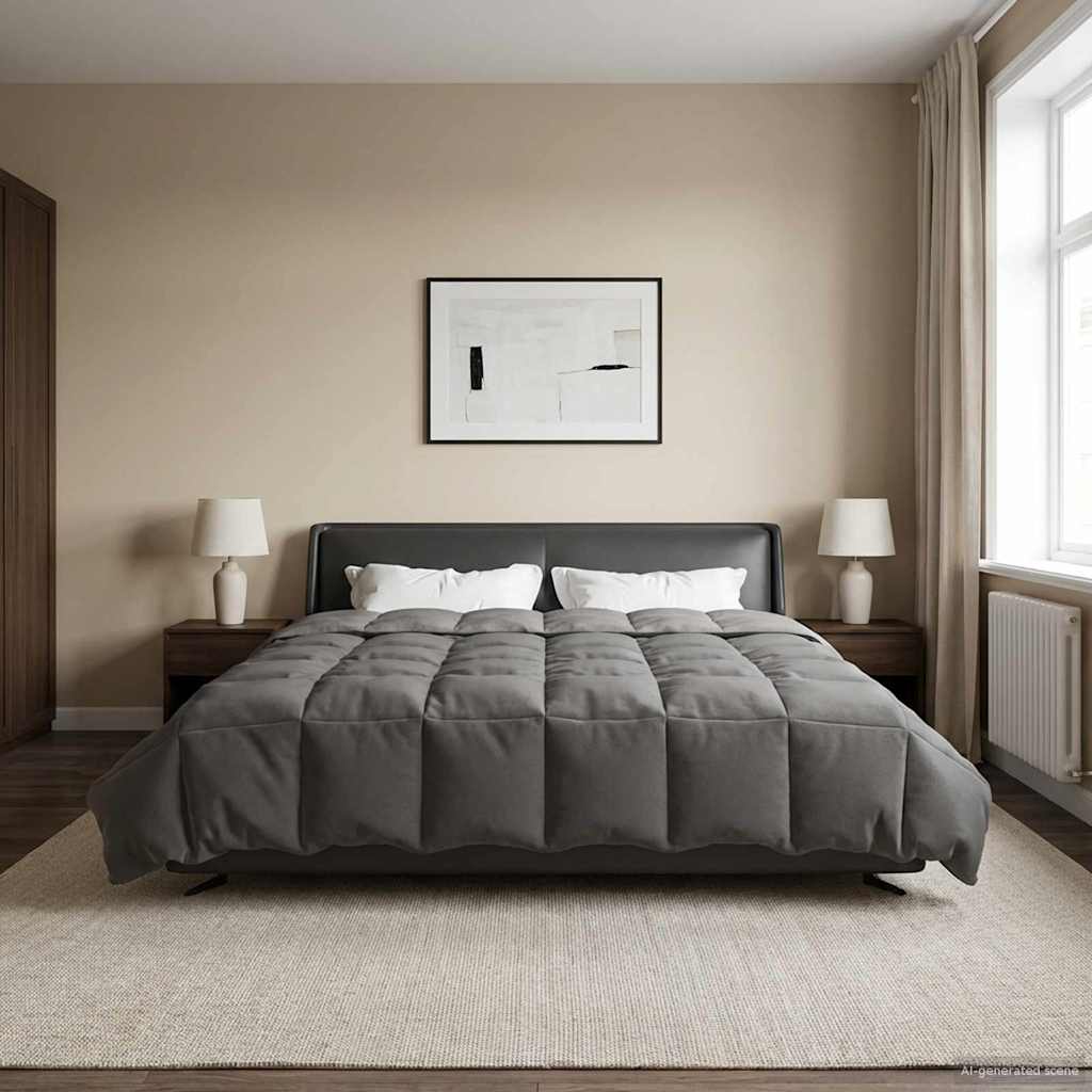 Ganzjahresbettdecke Anthrazit 135 x 200 cm Mikrofaser