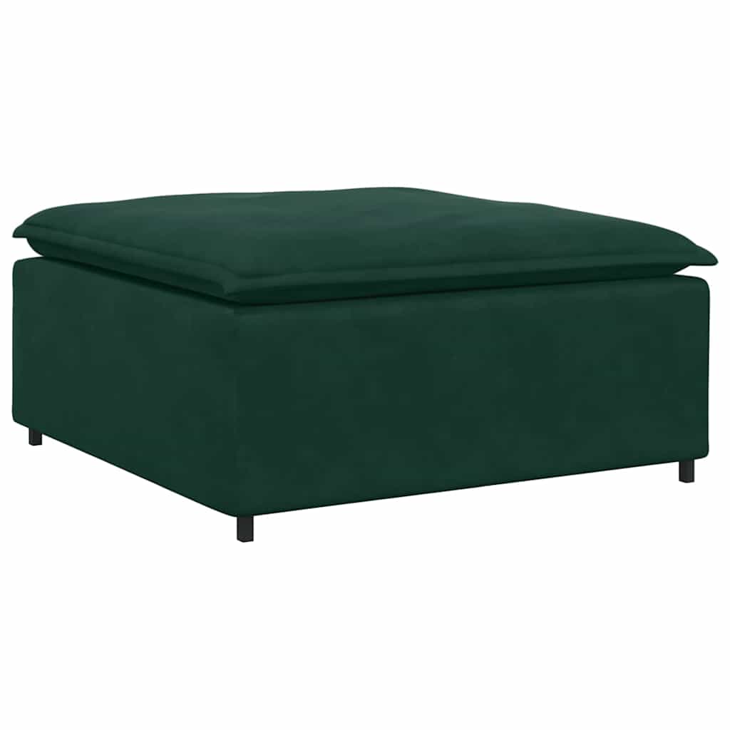 Modulares Sofa mit Fußhocker Kissen Samt Blau
