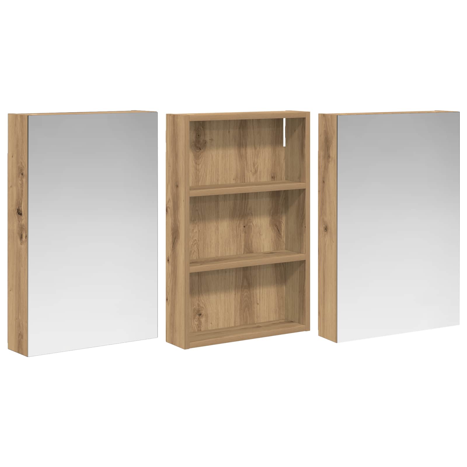 Badezimmerschrank-Set 3 pcs 80 x 10,5 x 50 cm Holzwerkstoff