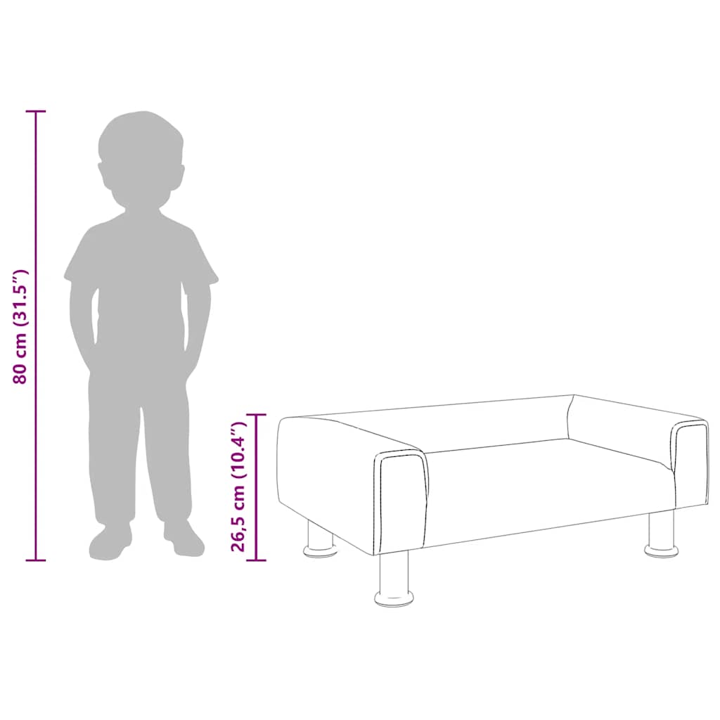 Kindersofa Blau 70x45x26,5 cm Samt