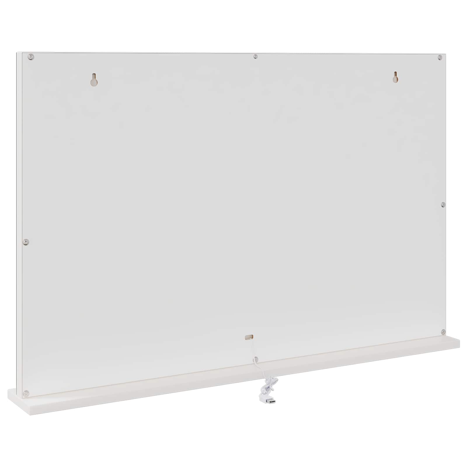 LED Schminkspiegel Weiß 44 x 10 x 53 cm Glas und Stahl