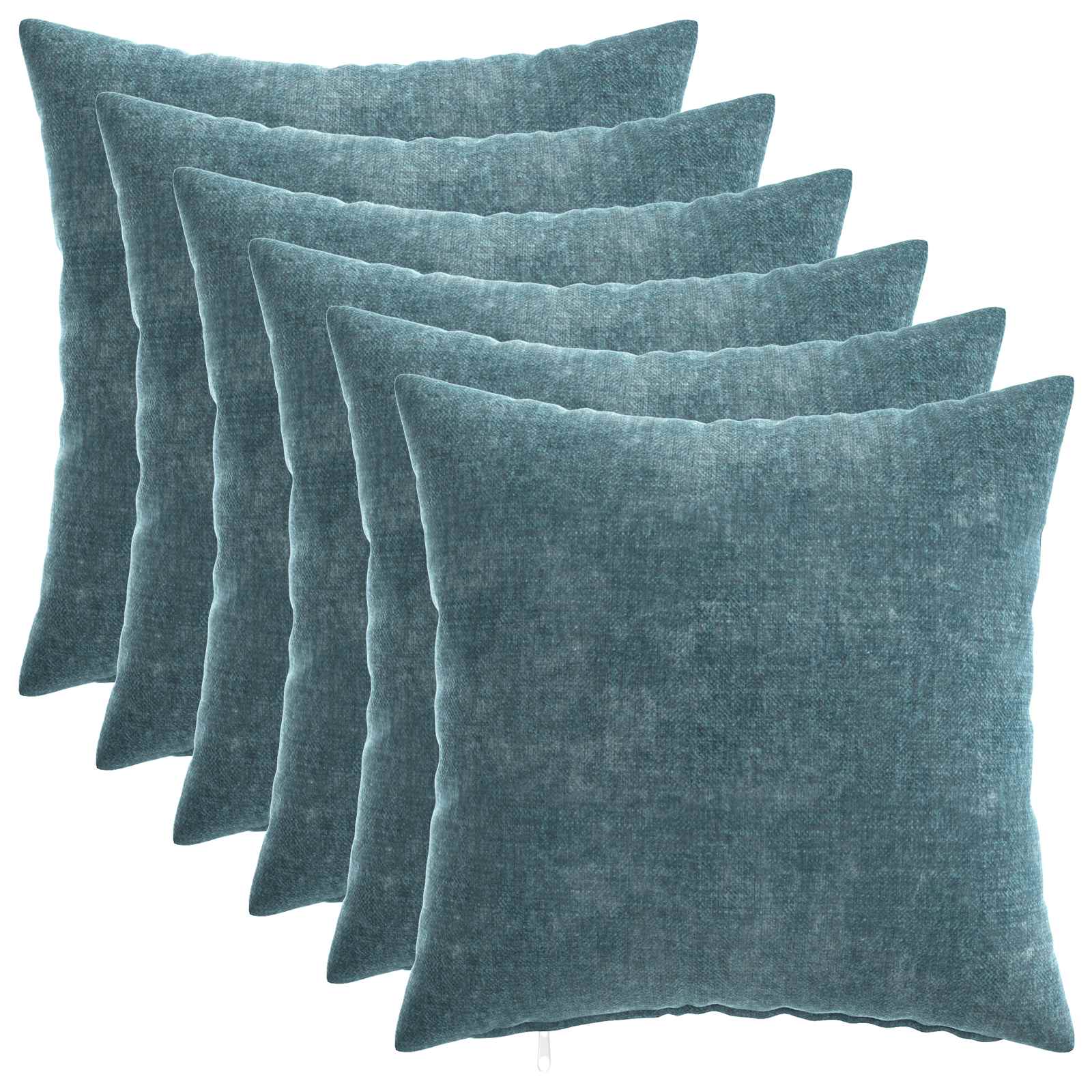 Kissenbezug 6 Stk. HEERLEN Dunkelgrau 30 x 30 cm Chenille-Stoff