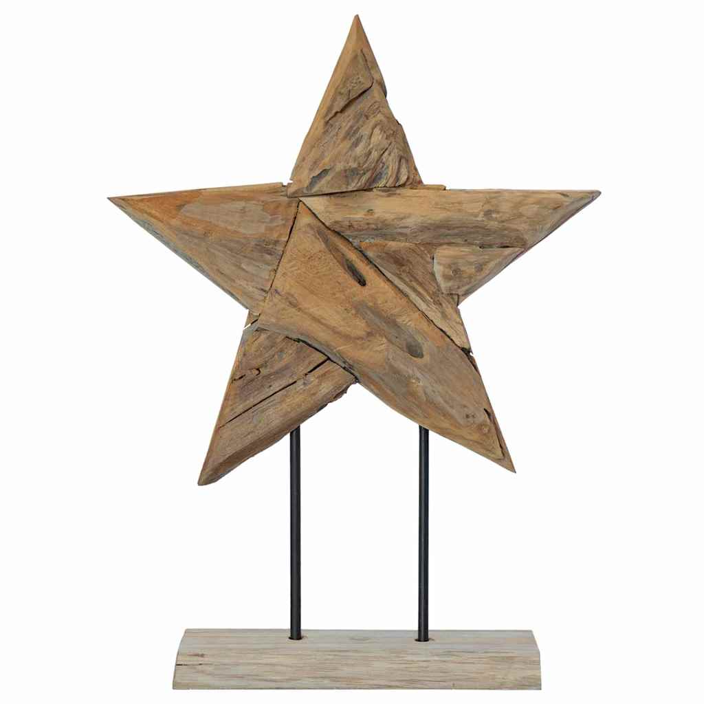 Weihnachtsstern Braun 31 x 15 x 46 cm Massivholz Teak
