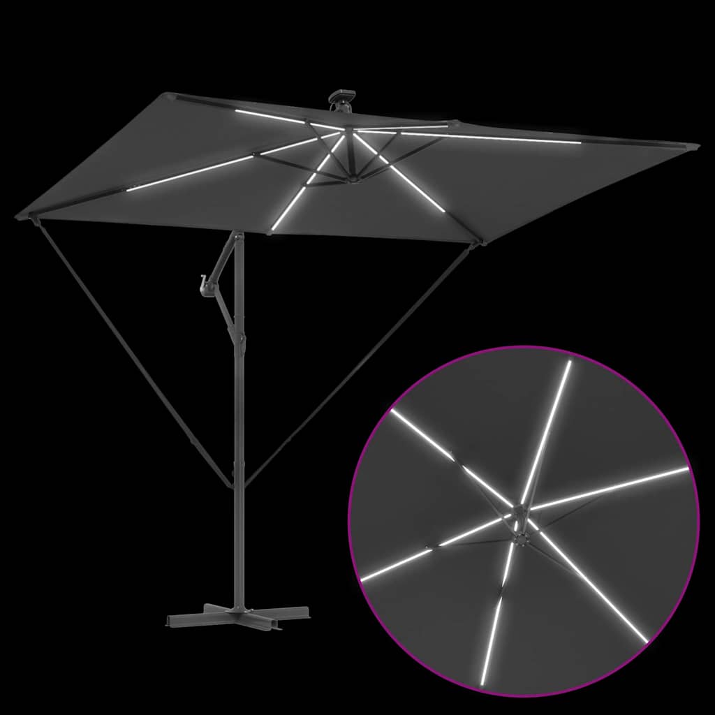 Sonnenschirm Sand 294 x 200 x 270 cm Polyester und Aluminium