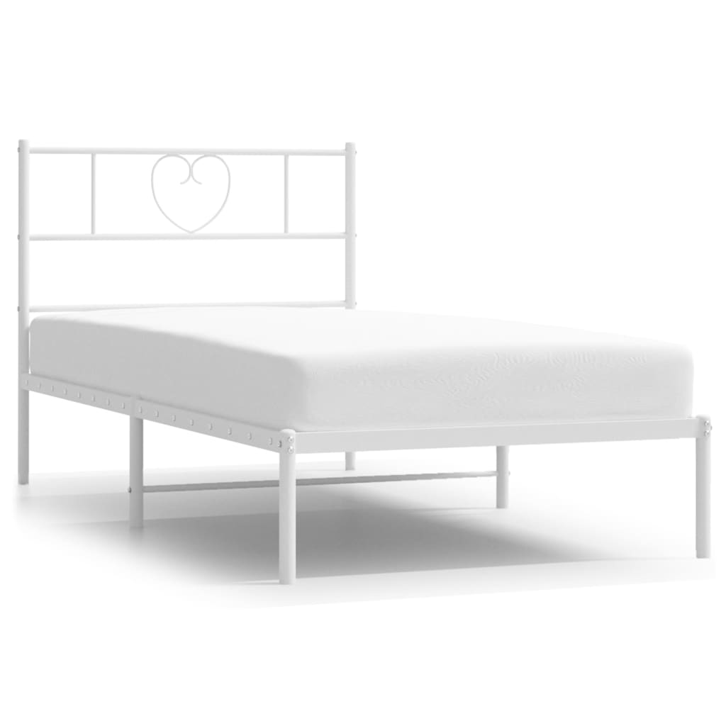 Bettgestell mit Kopfteil Metall Schwarz 100x190 cm