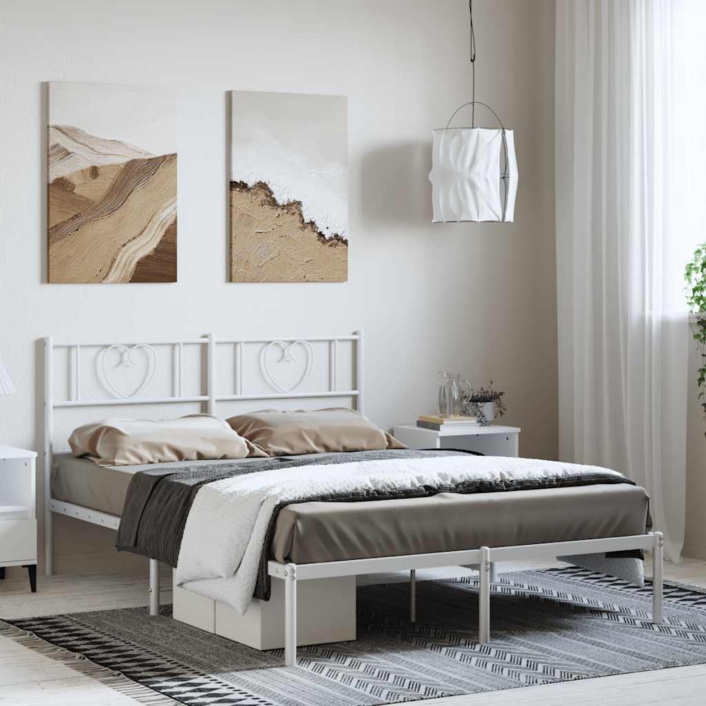 Bettgestell mit Kopfteil Metall Schwarz 100x190 cm