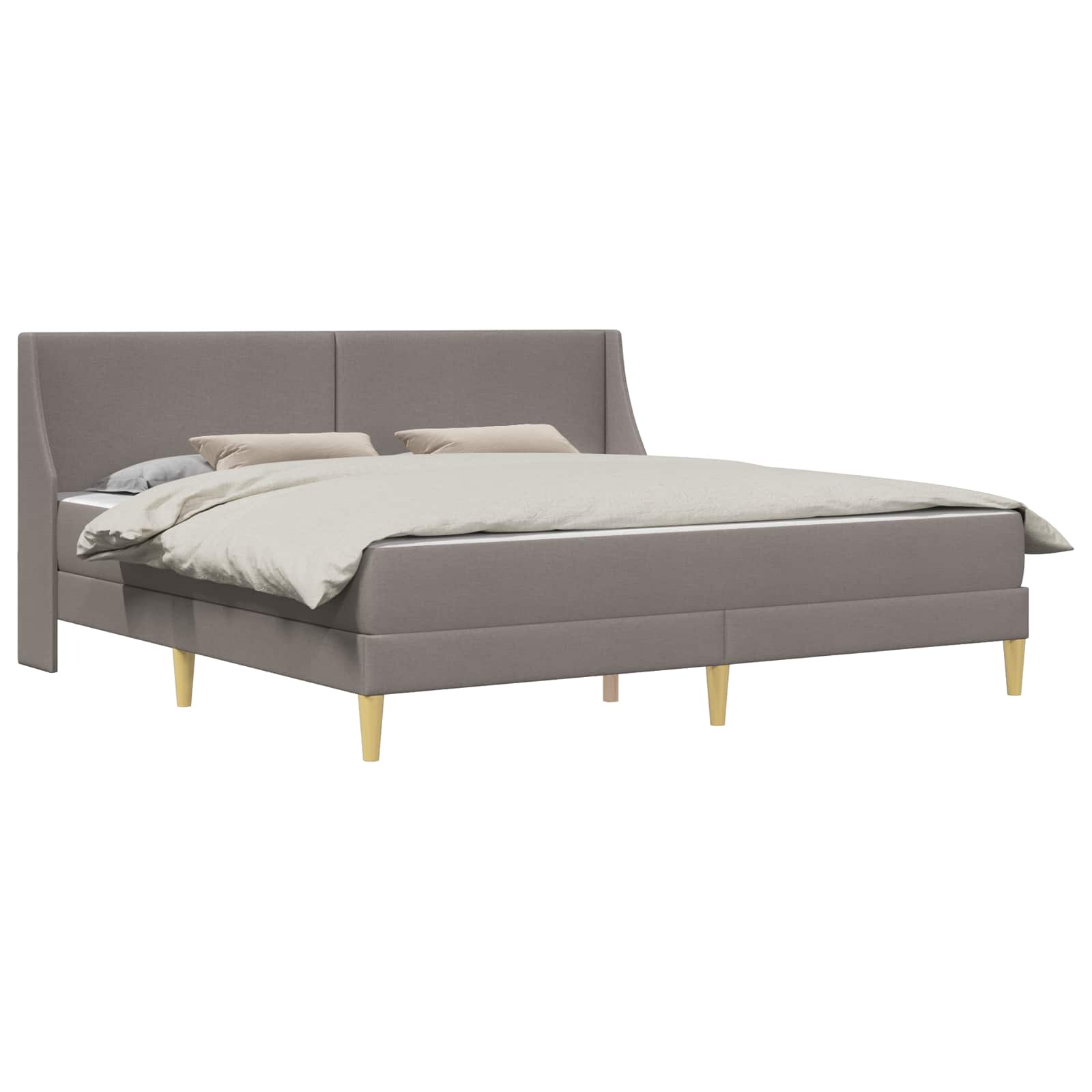 Bettgestell mit Matratze Hellgrau 80x 200 cm Polyester