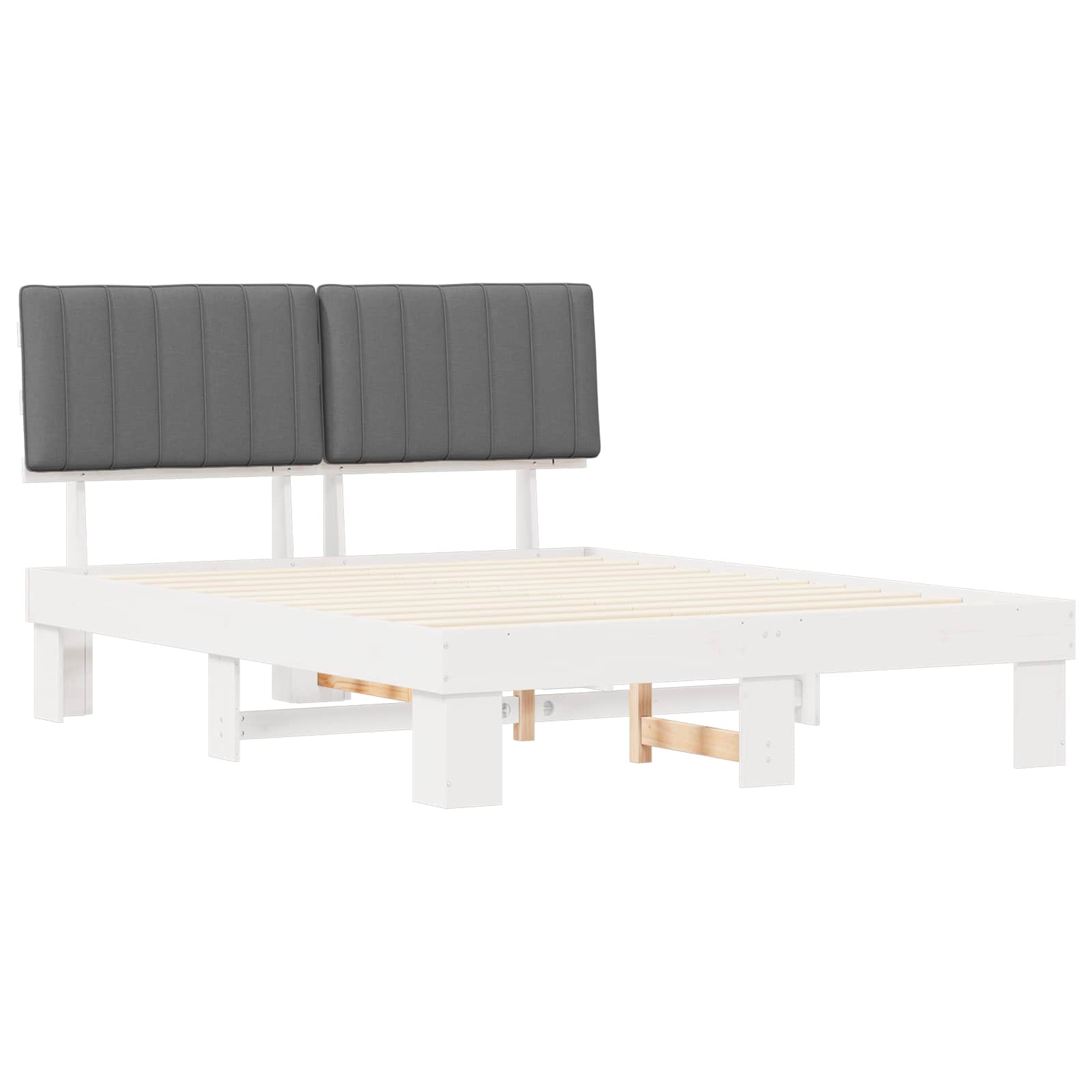 Bettgestell mit gepolstertem Kopfteil Hellgrau 200 x 200 cm