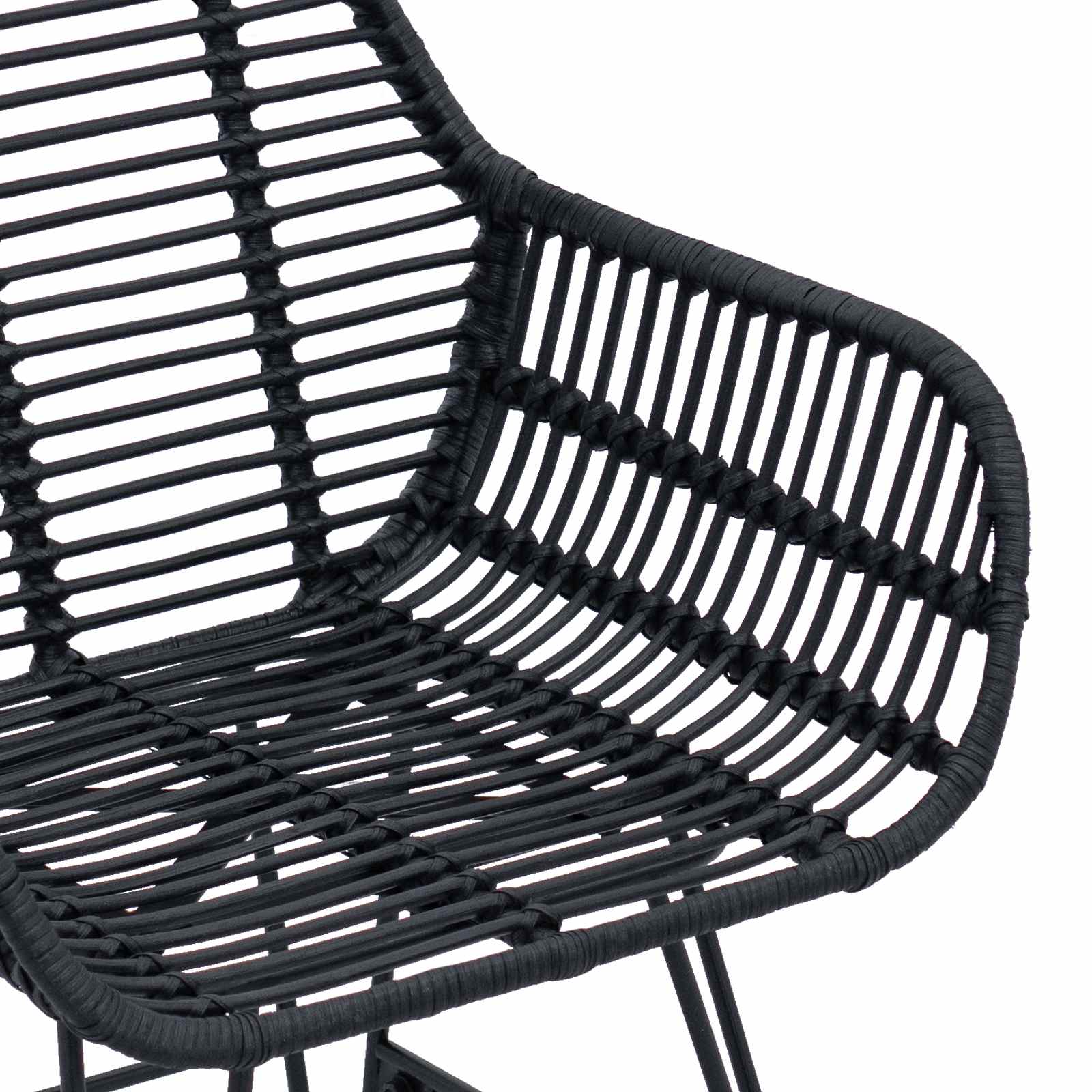 Esszimmerstuhl 2 pcs Rattan und Eisen Natur 55 x 50 x 74 cm