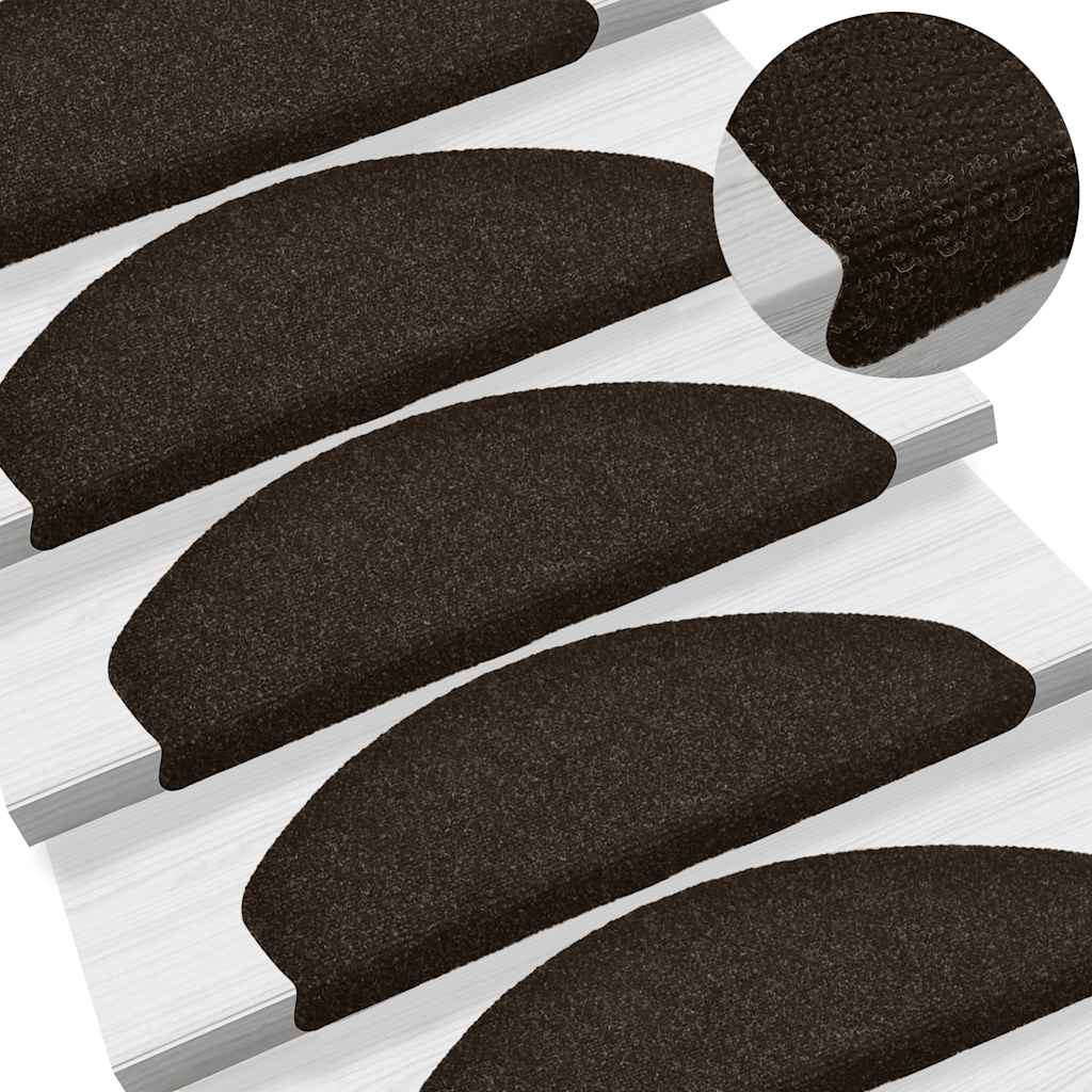 Stufenmatten Selbstklebend 15 Stk. 56x17x3 cm Hellbraun Halbrund