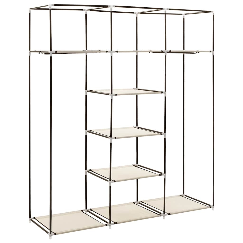 Kleiderschrank mit Fächern Stangen Schwarz 150x45x175cm Stoff