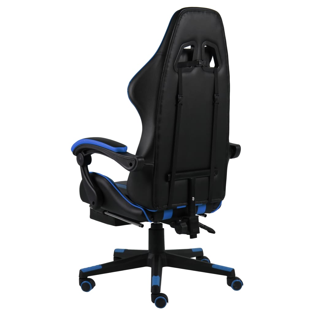 Gaming-Stuhl Schwarz und Blau Kunstleder