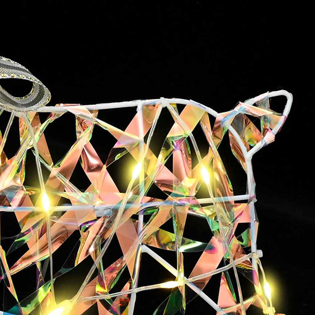 LED Rentiere 5 pcs Gold Stoff