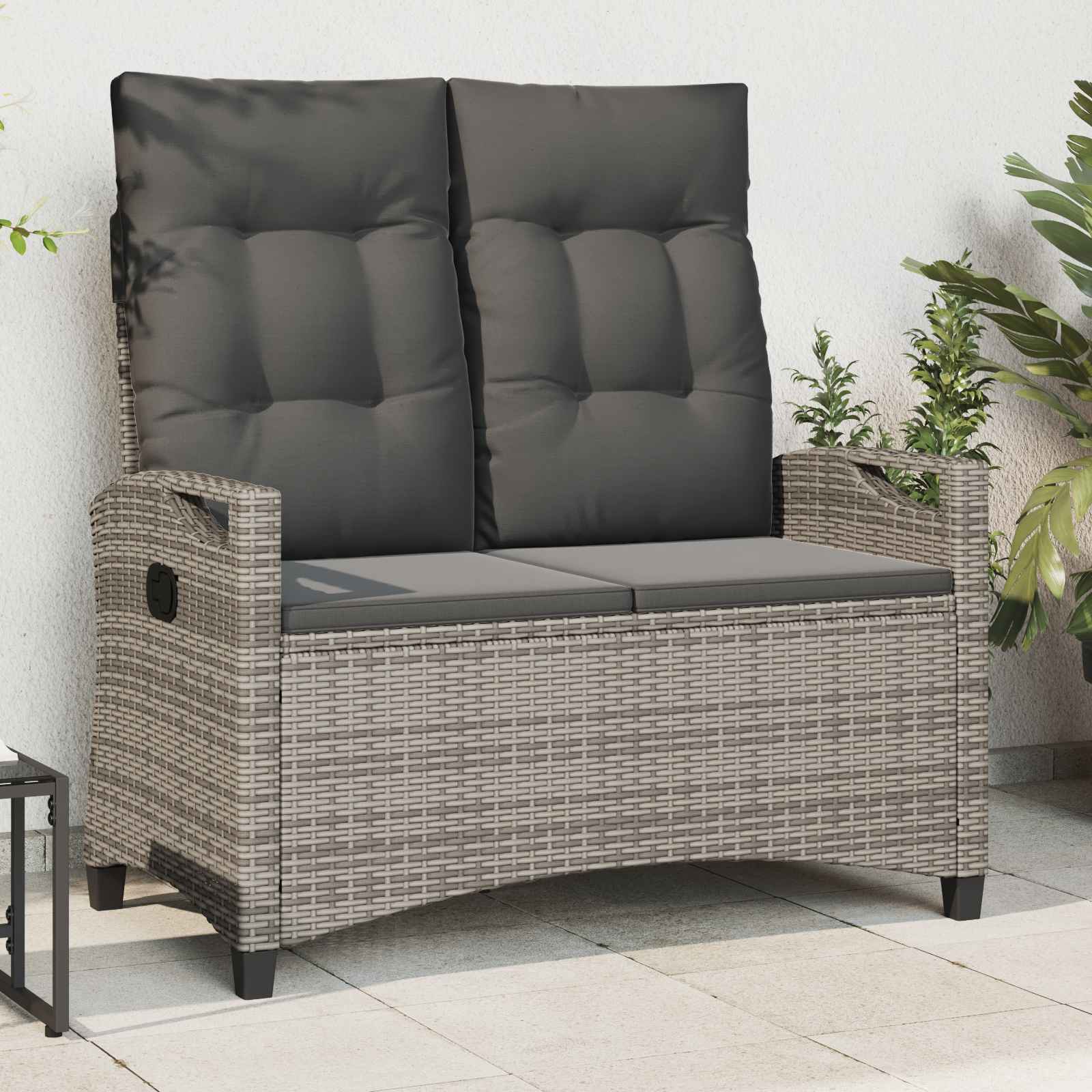 Gartenbank Schwarz 105 x 60 x 112 cm Stahl und Polyester