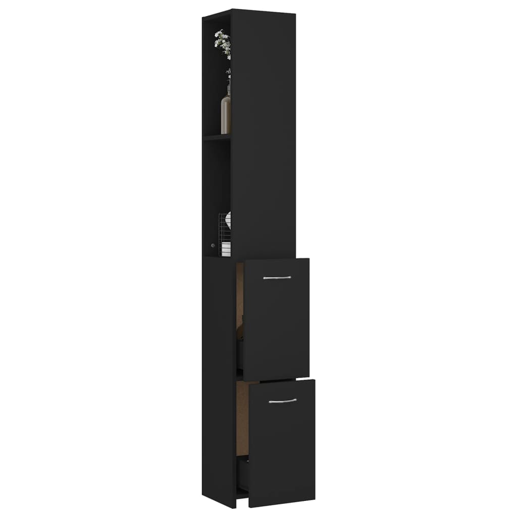 Badschrank Weiß 25x26,5x170 cm Holzwerkstoff
