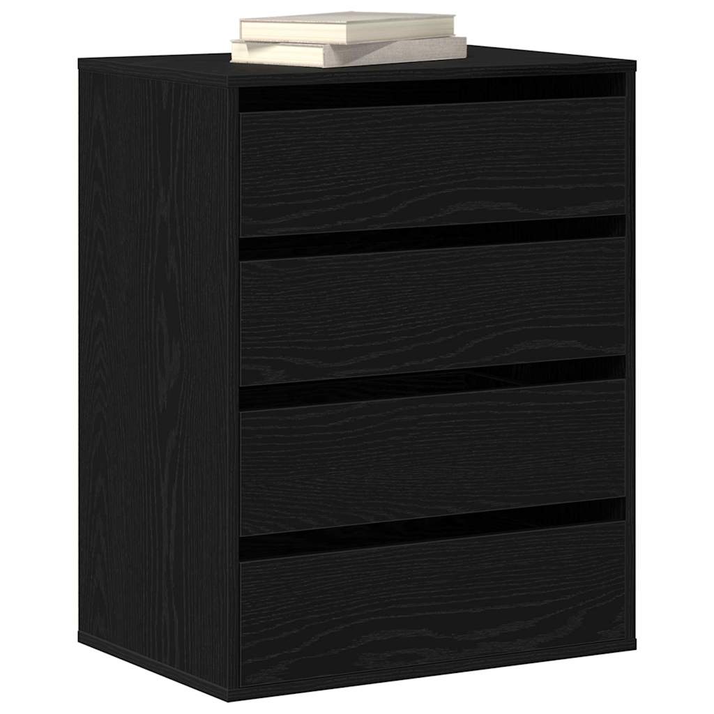 Schubladenschrank Schwarz Eichen-Optik 41 x 40 x 58 cm