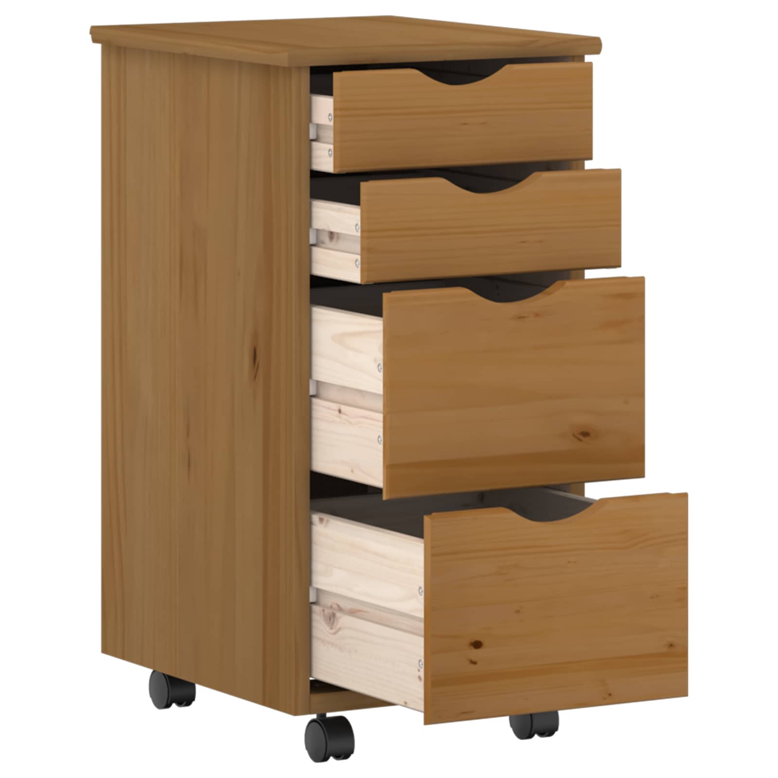Desk und Rolling Cabinet Set MOSS 2 pcs Honigbraun