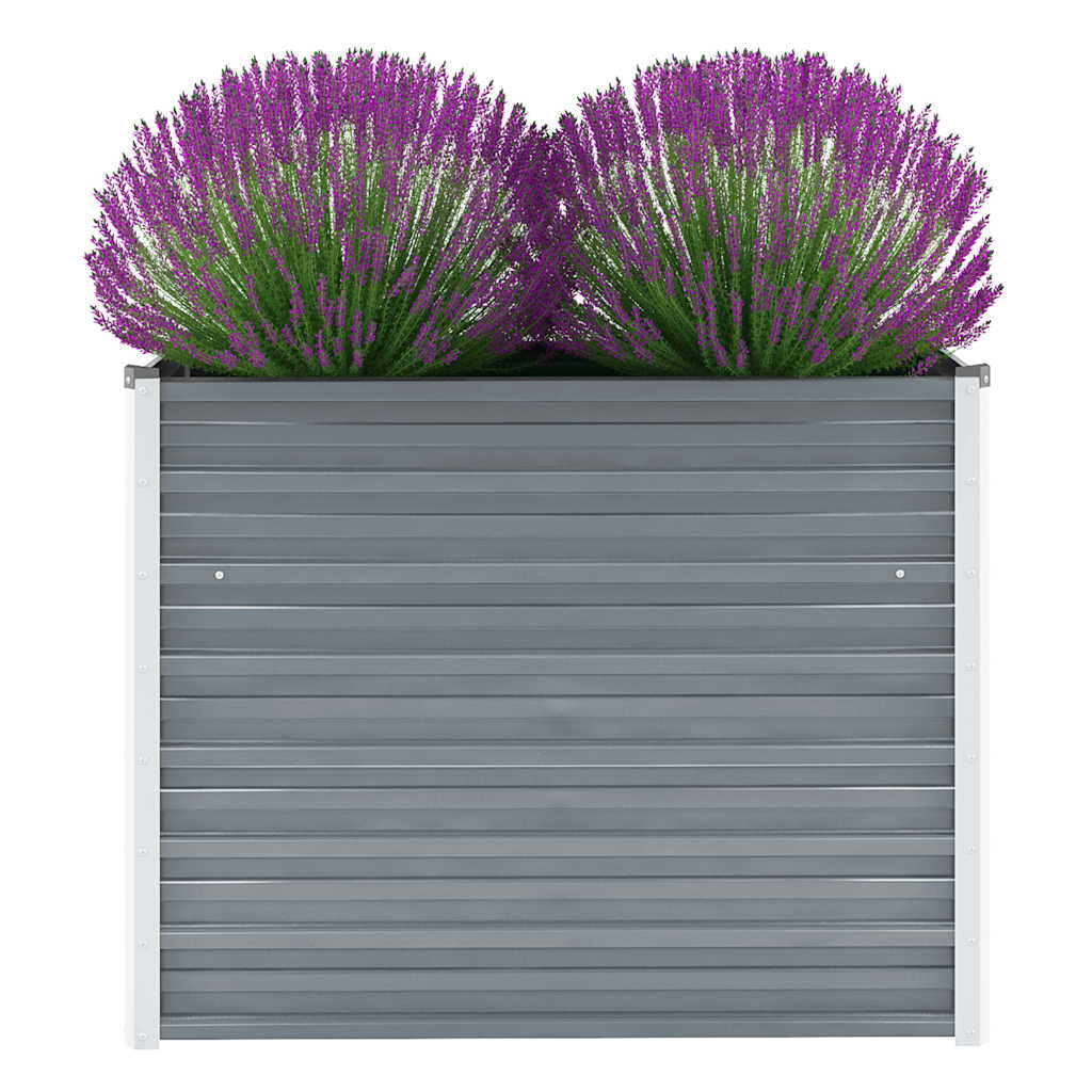 Hochbeet 160 x 80 x 77 cm Verzinkter Stahl Grau