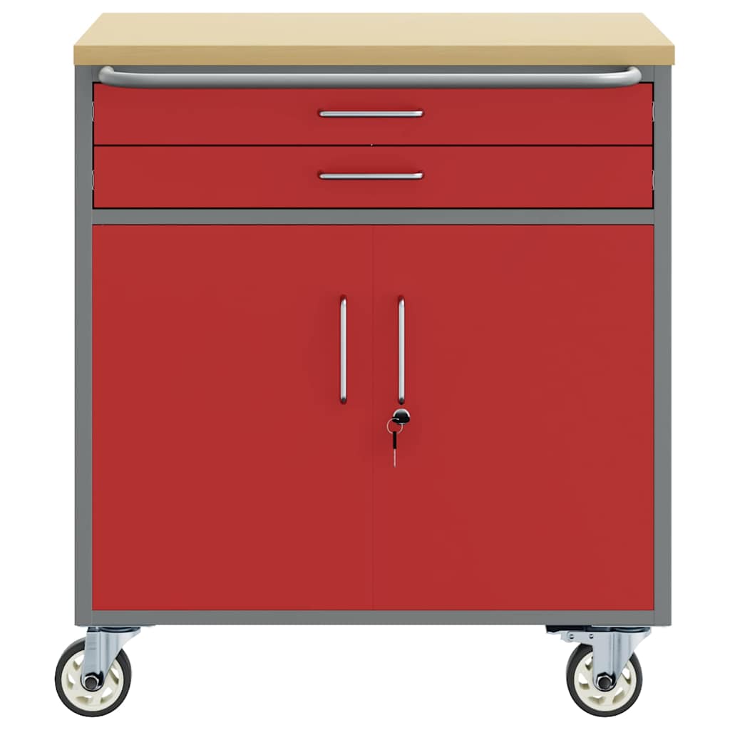 Trolley Rolling Workbench Schwarz und Grau 75 x 45 x 85 cm