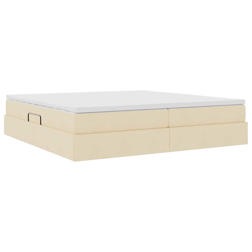 Aufbewahrungsbett mit Matratze Hellgrau 90 x 190 cm Polyester