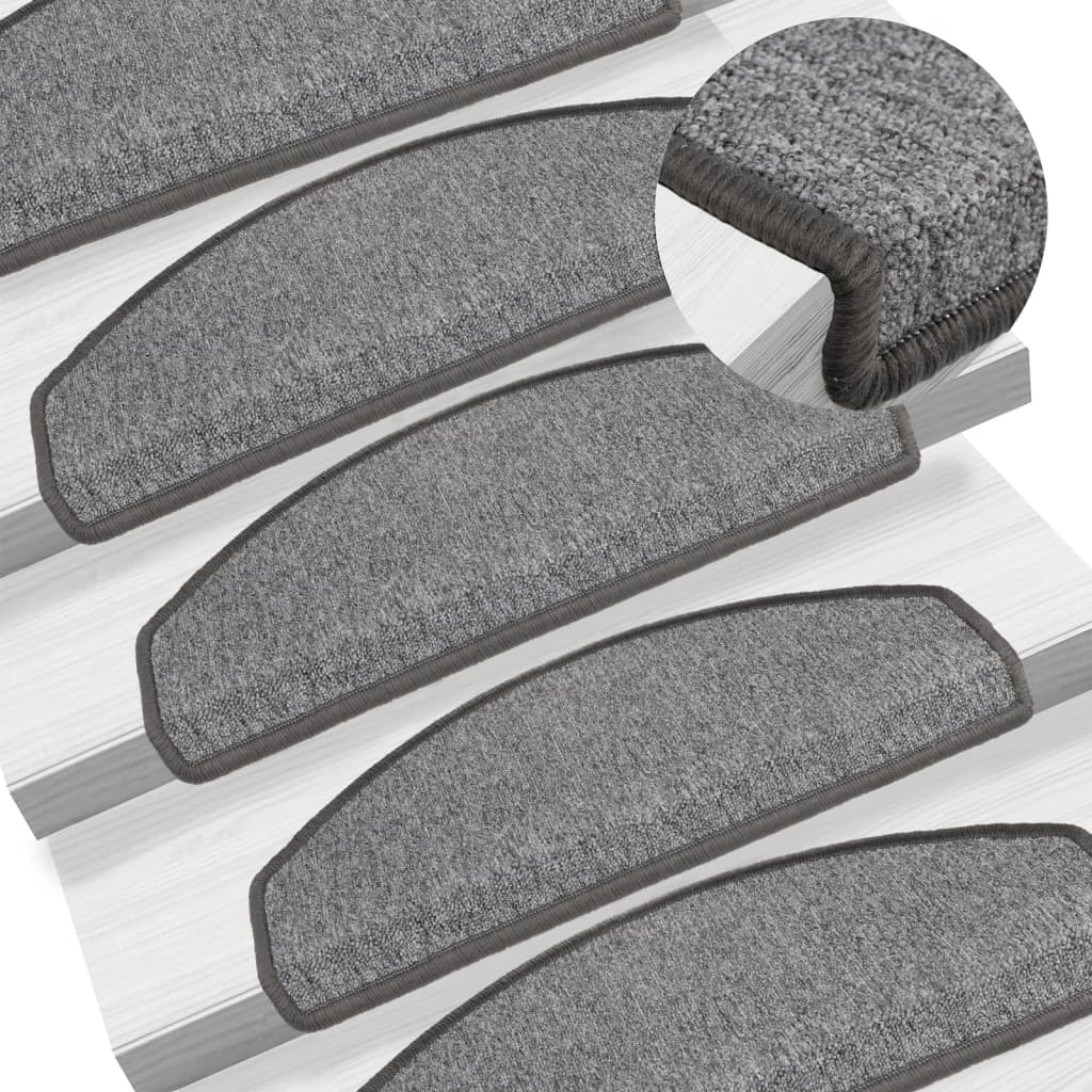 Stufenmatten 15 Stk. 56x17x3 cm Anthrazit Halbrund