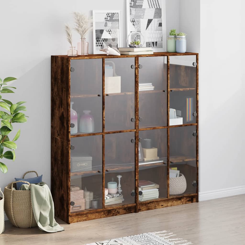 Bücherschrank mit Türen Weiß 136x37x142 cm Holzwerkstoff