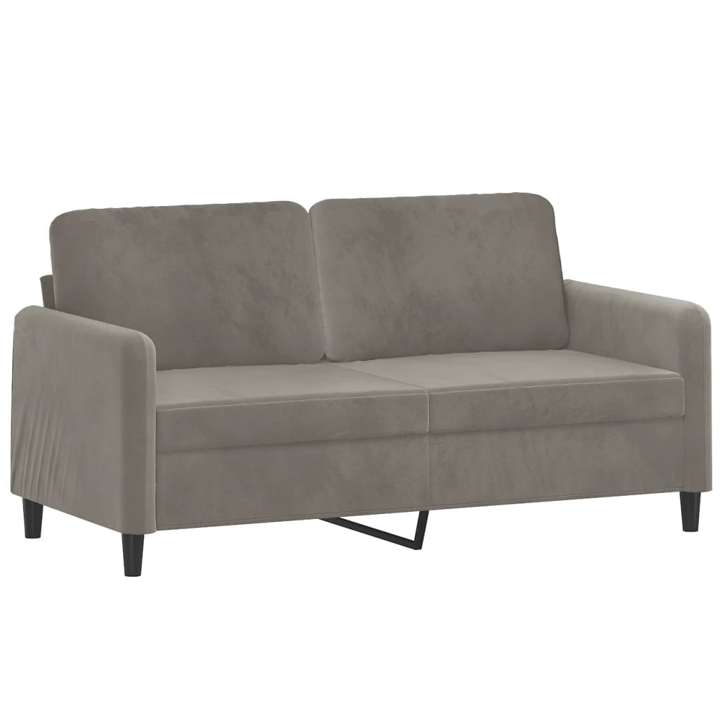 2-Sitzer-Sofa Hellgrau 120 cm Samt