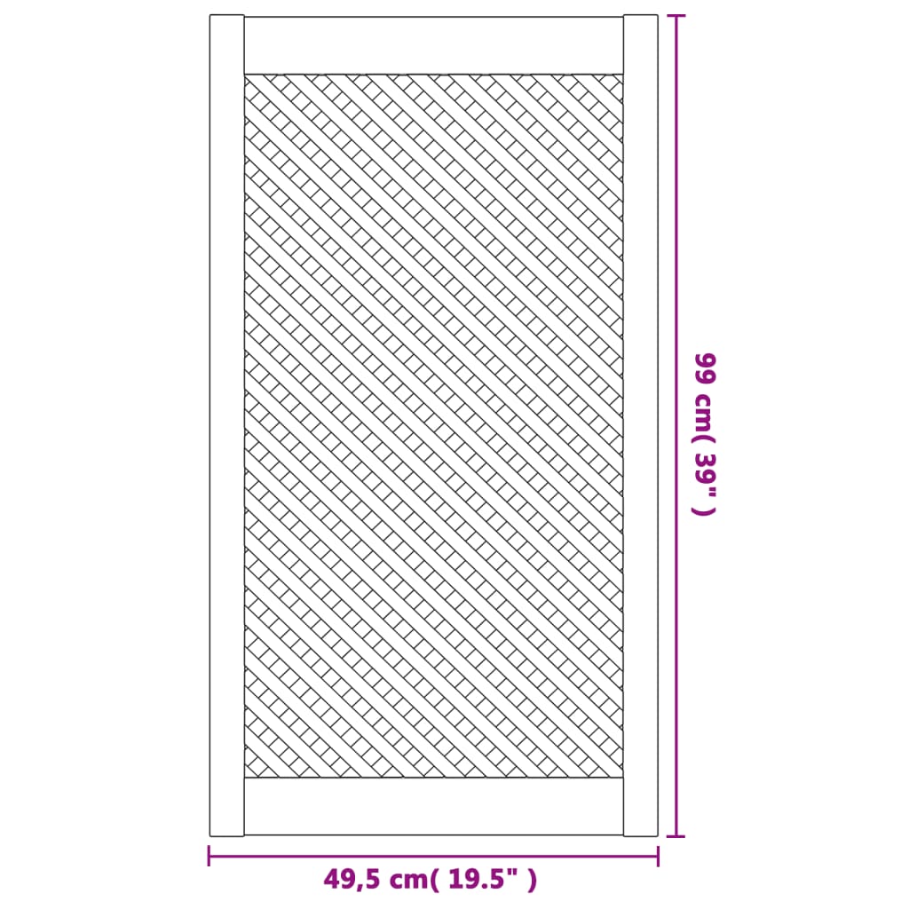 Schranktüren 2 Stk. Gitter-Design 39,5x39,5cm Massivholz Kiefer