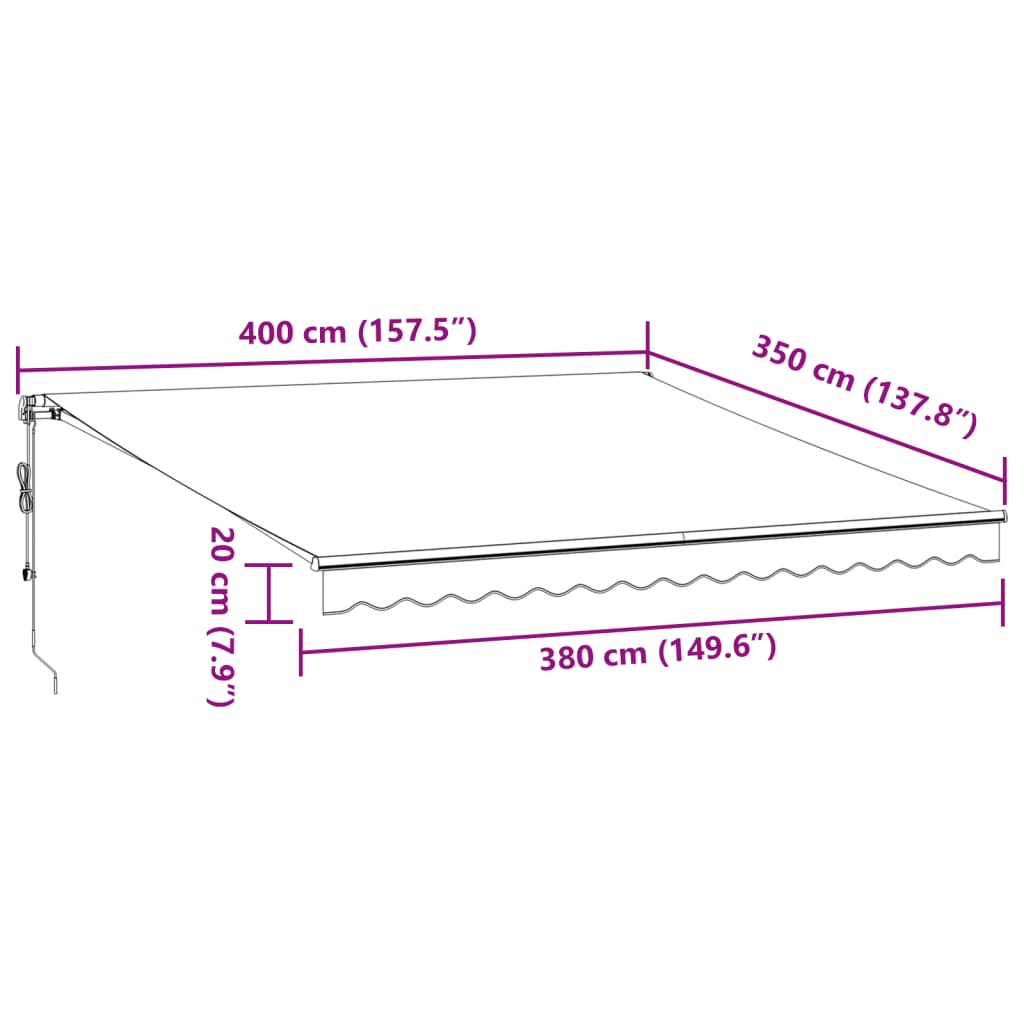 Markise Automatisch Einziehbar 350x250 cm Creme