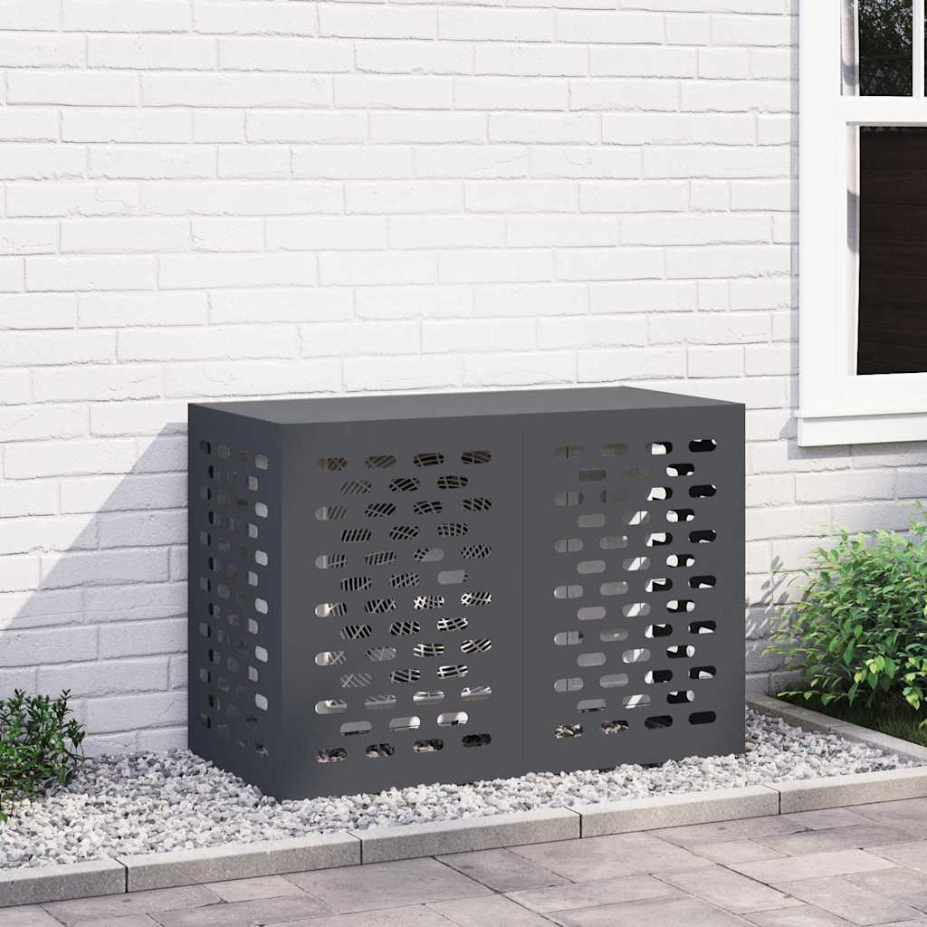 Klimaanlagenabdeckung Schwarz 90 x 40 x 60 cm Stahl