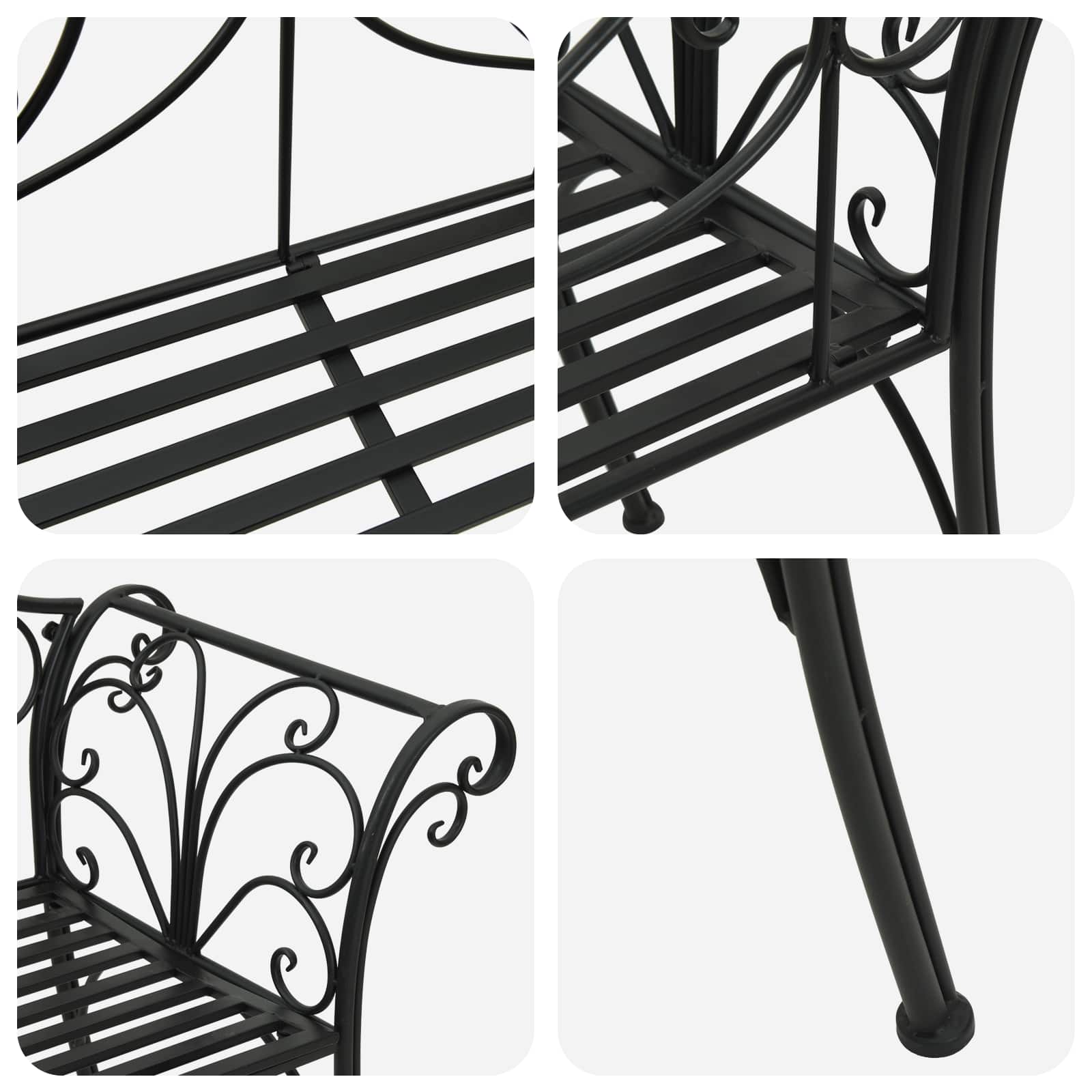 Gartenbank 2-Sitzanzahl 114 x 56,5 x 90 cm Stahl Silber Grau