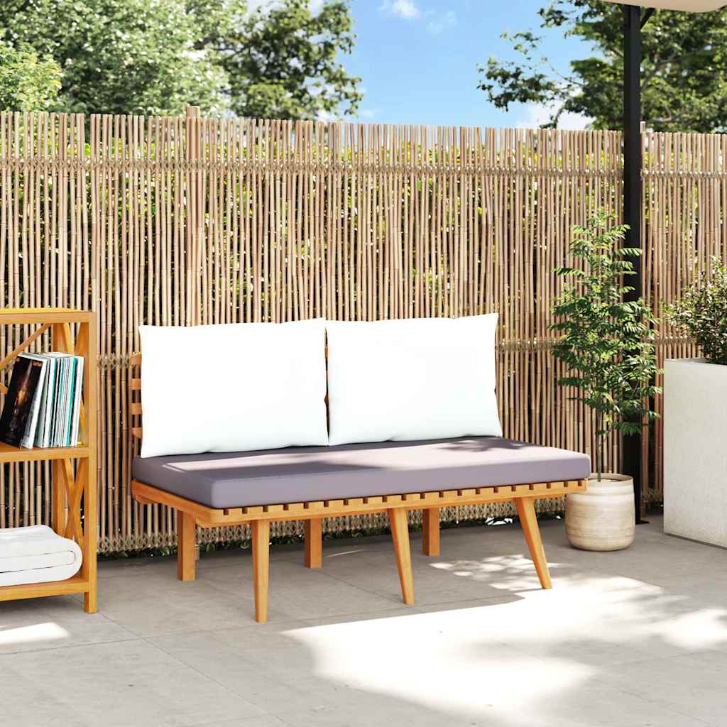 2-Sitzer-Gartensofa mit Kissen Massivholz Akazie