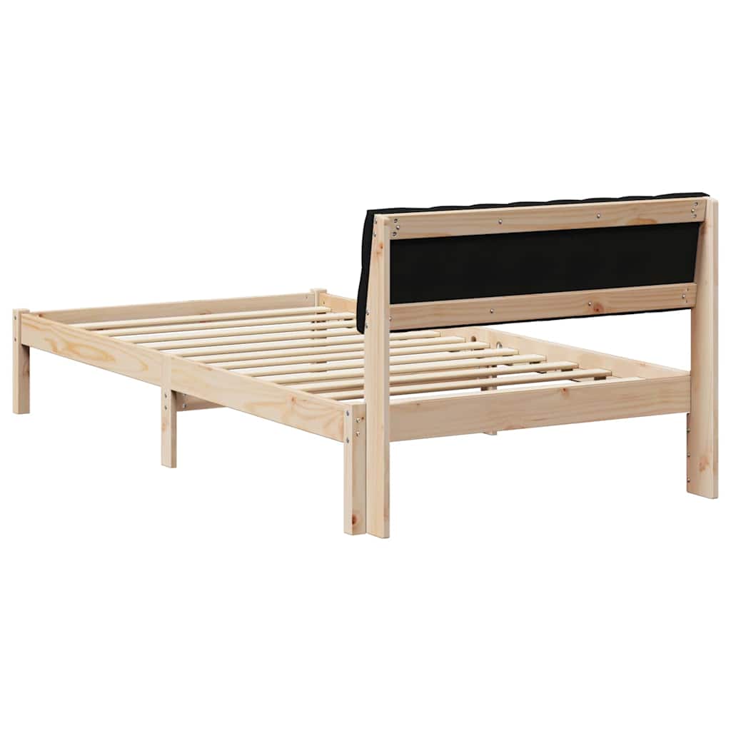 Bettgestell Braun und hellgrau 200 x 200 cm Massivholz Kiefer